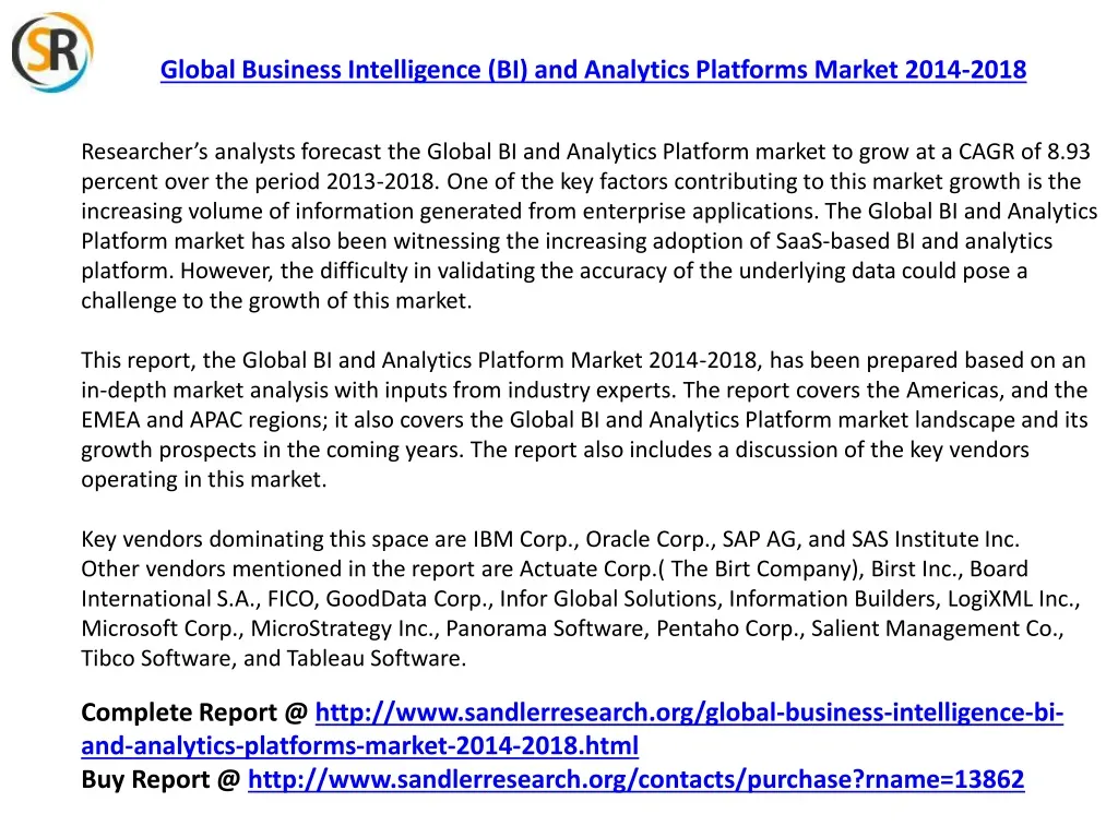 global business intelligence bi and analytics