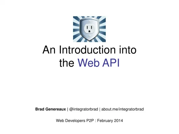 An Introduction into the Web API