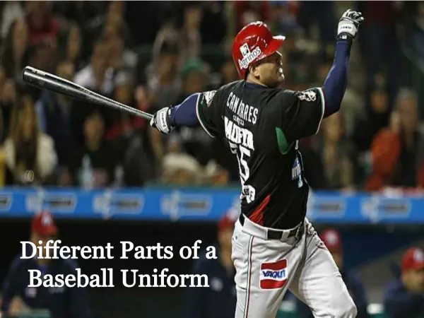 Different parts of a baseball uniform