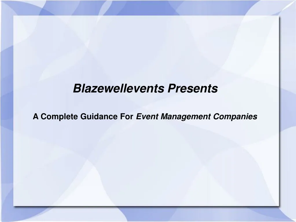 a complete guidance for event management companies