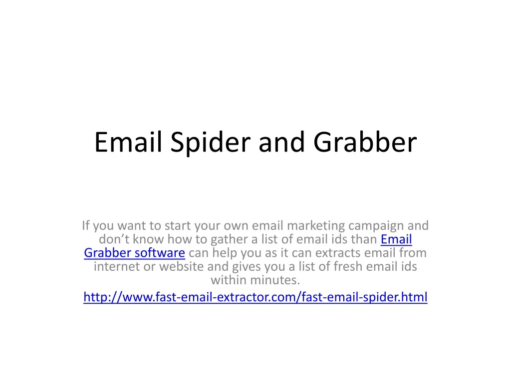 email spider and grabber