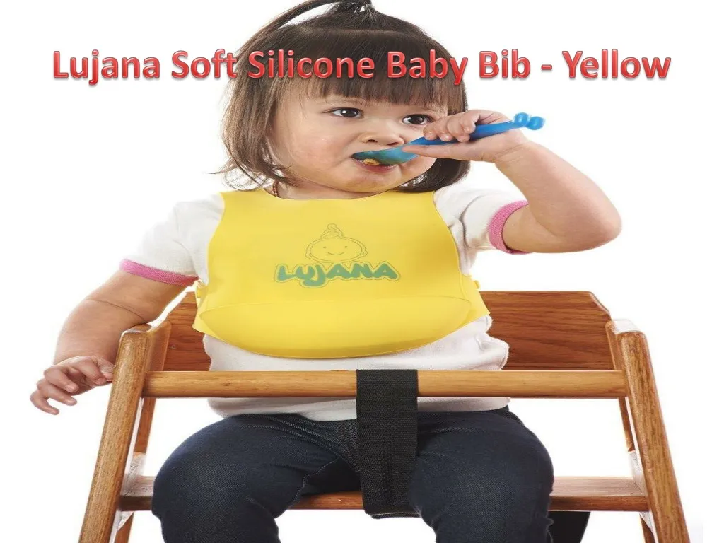 lujana soft silicone baby bib yellow