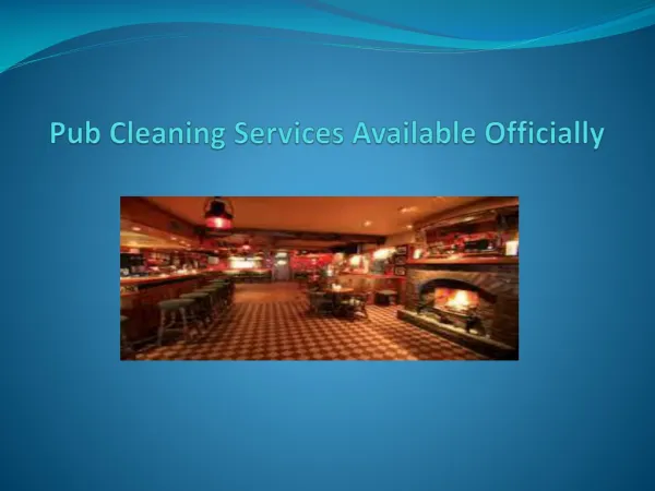 Pub Cleaning Services
