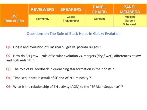 Questions on The Role of Black Holes in Galaxy Evolution