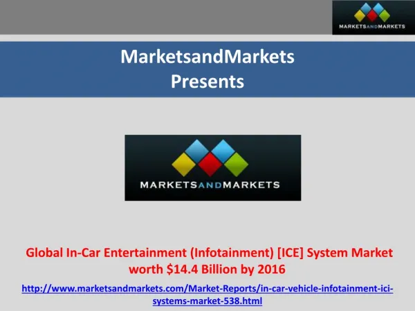 Global In-Car Entertainment (Infotainment) [ICE] System Mark