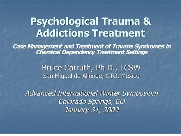psychological trauma addictions treatment