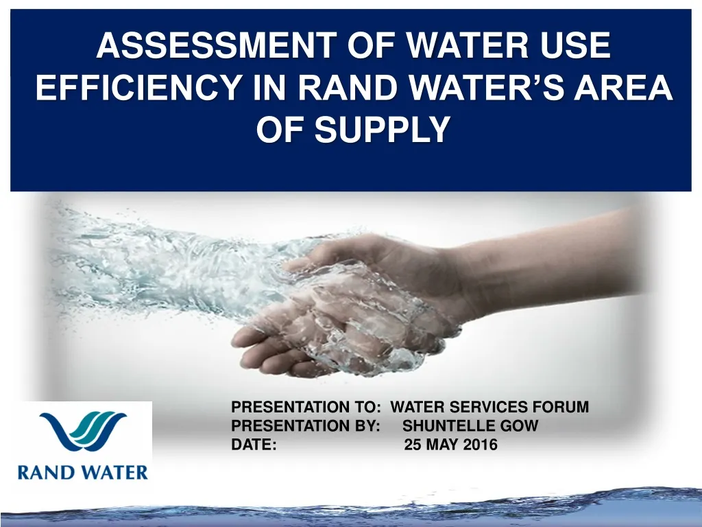 assessment of water use efficiency in rand water