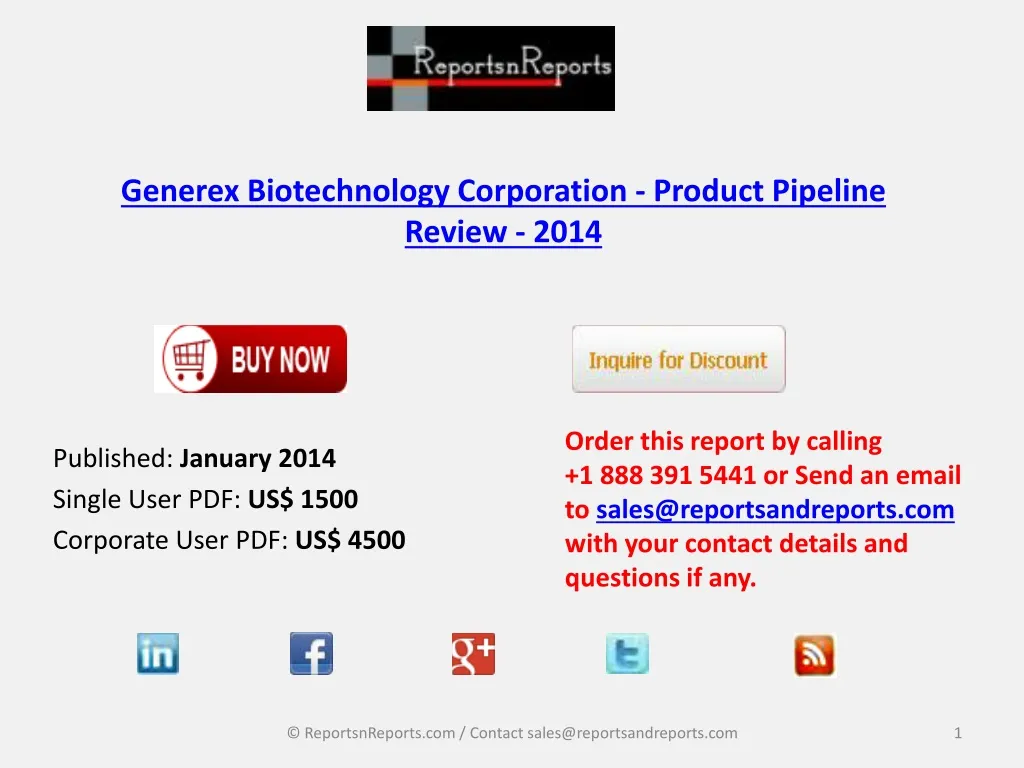 generex biotechnology corporation product pipeline review 2014