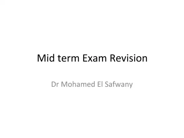 Mid term Exam Revision