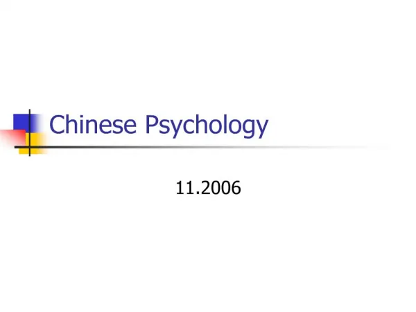 chinese psychology