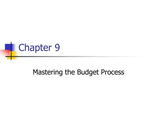 Mastering the Budget Process