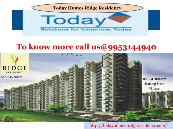Today homes Residency Noida