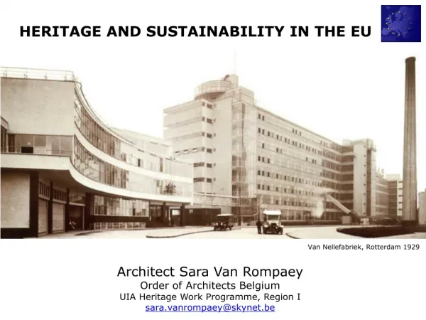 HERITAGE AND SUSTAINABILITY IN THE EU