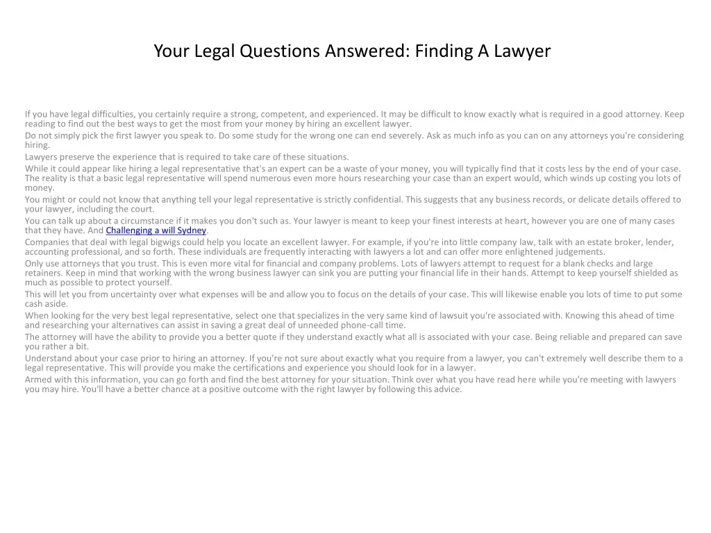 your legal questions answered finding a lawyer