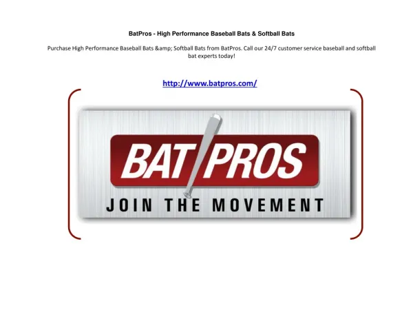 BatPros - High Performance Baseball Bats