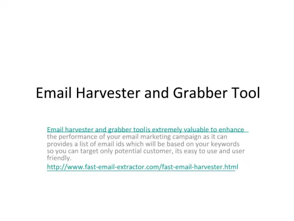 Email Harvester and Grabber Tool