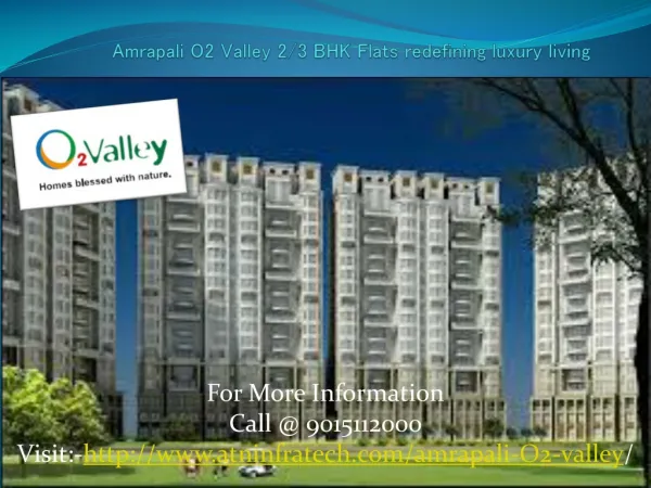 Invest in Amrapali O2 Valley Flats in Noida Extension at Bes