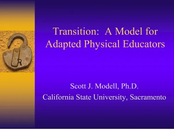 transition: a model for adapted physical educators