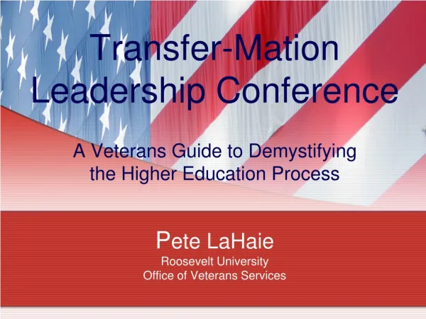 Veterans Experiences in Higher Education