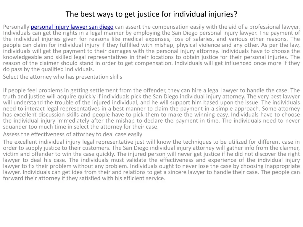 the best ways to get justice for individual injuries