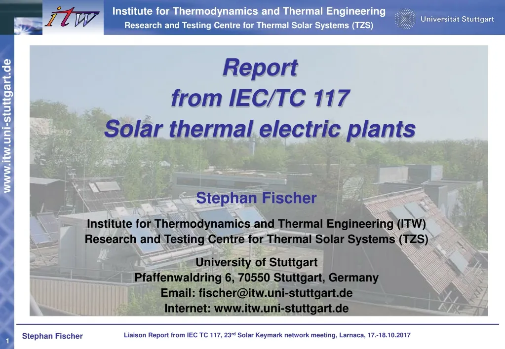 report from iec tc 117 solar thermal electric