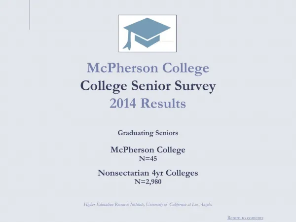 McPherson College College Senior Survey 2014 Results