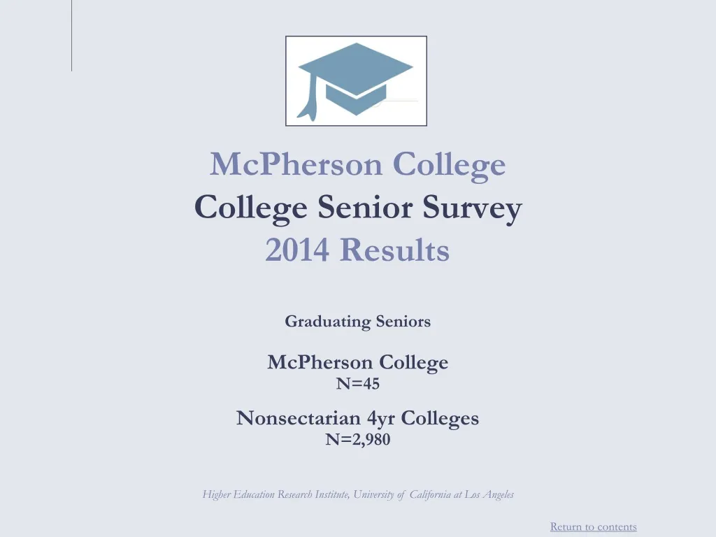 mcpherson college college senior survey 2014 results