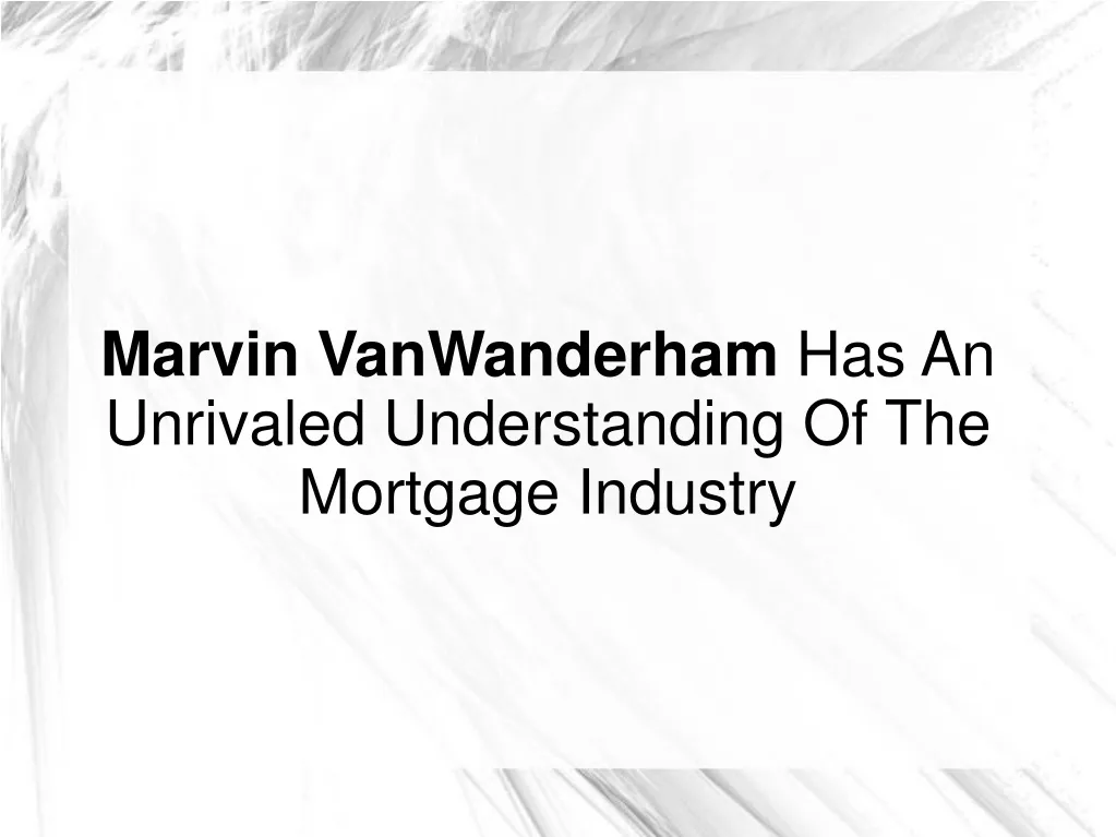 marvin vanwanderham has an unrivaled