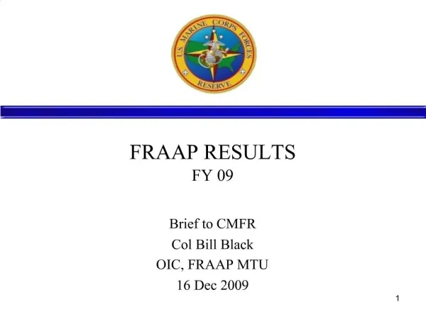 FRAAP RESULTS FY 09