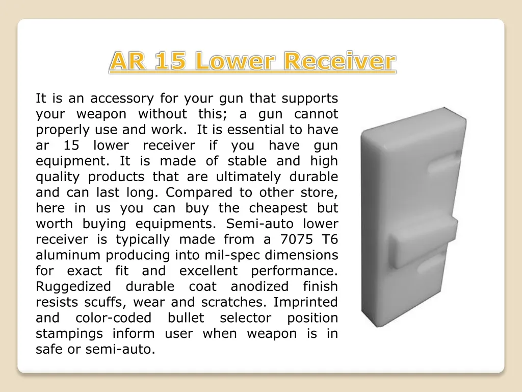 ar 15 lower receiver