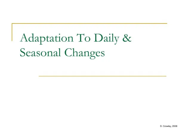 adaptation to daily seasonal changes