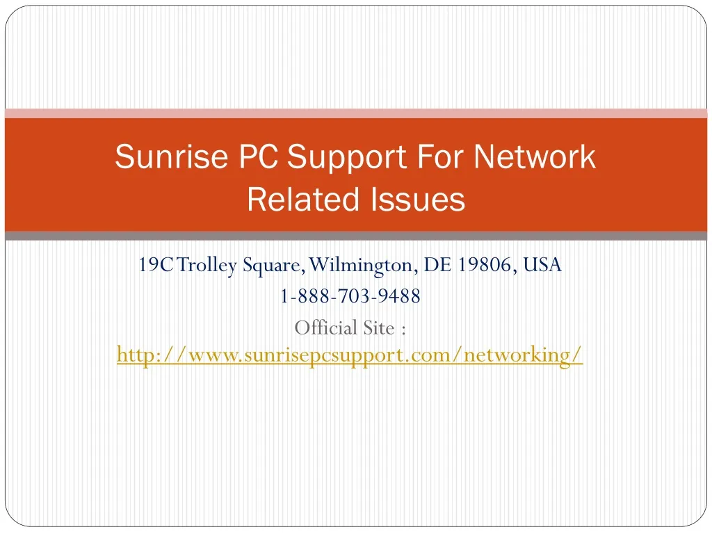 sunrise pc support for network related issues