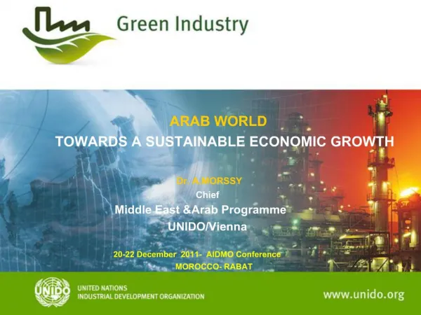 UNIDO Strategy Sustainable Development Economic Development in the Arab Region Prospects for Growth in the Energy Rich C