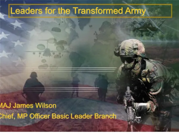 leaders for the transformed army