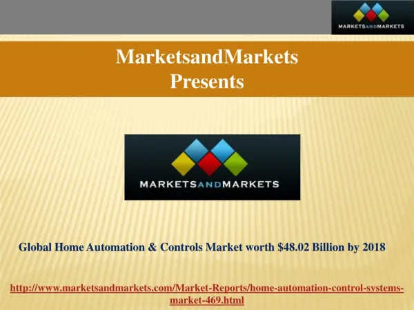 Home Automation Market worth $48.02 Billion at CAGR of by 20