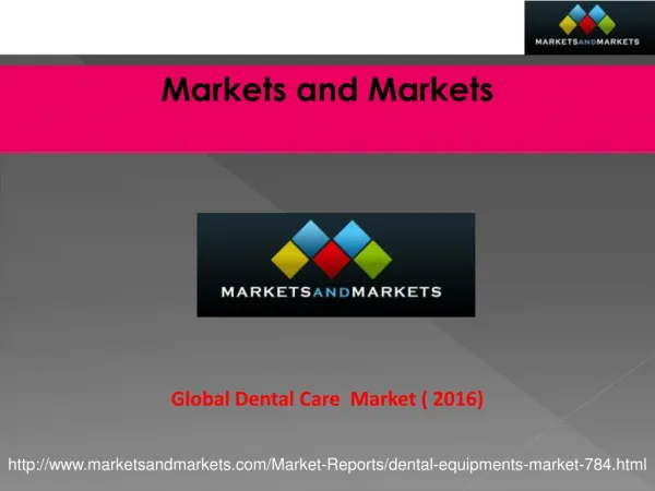 Global Dental Equipment Market worth $6.1 Billion by 2016