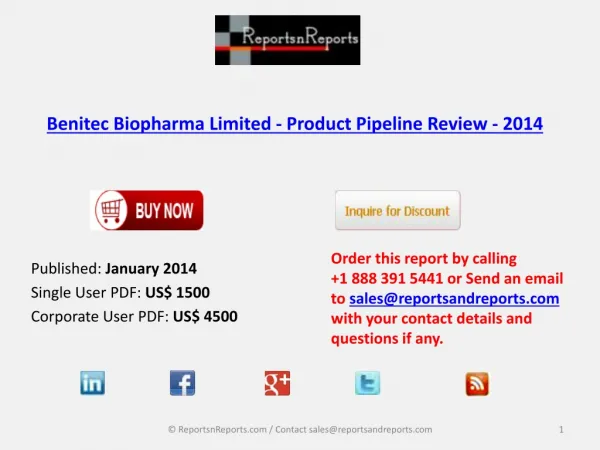 Benitec Biopharma Limited - Market Overview 2014