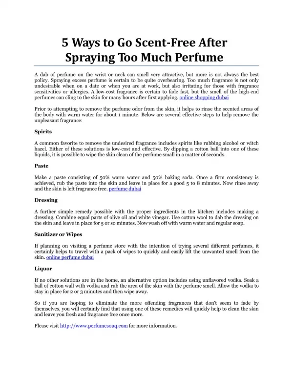 5 Ways to Go Scent-Free After Spraying Too Much Perfume