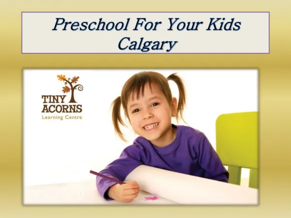 Preschool For Your Kids Calgary