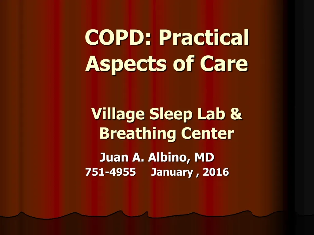 copd practical aspects of care village sleep lab breathing center