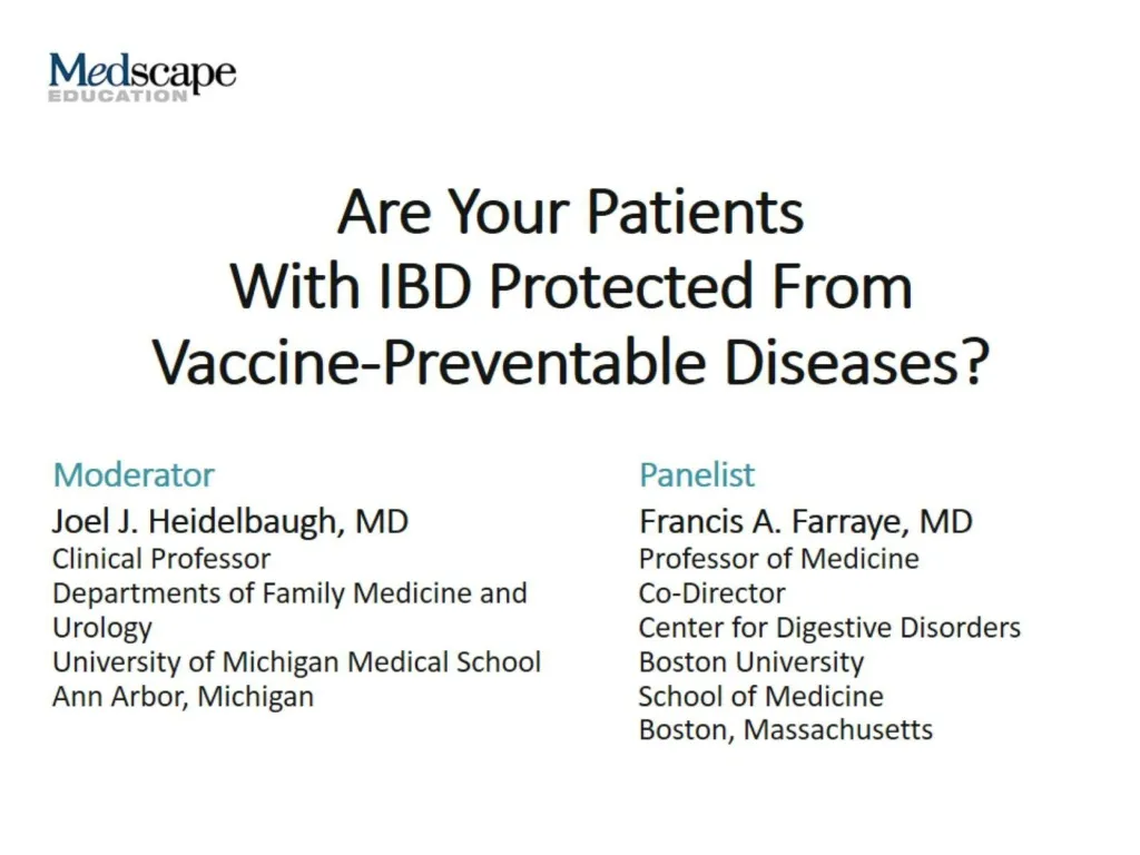 are your patients with ibd protected from vaccine preventable diseases