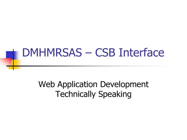 dmhmrsas csb interface