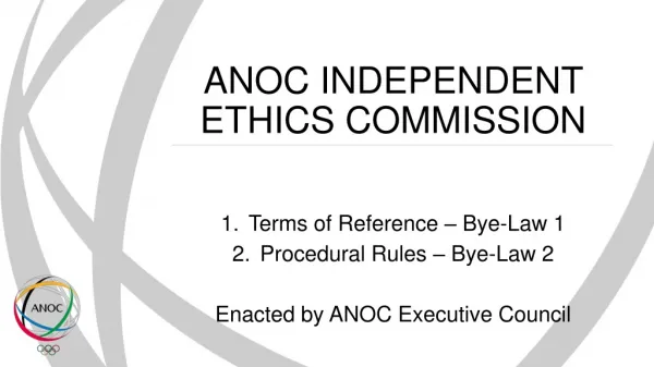 ANOC INDEPENDENT ETHICS COMMISSION