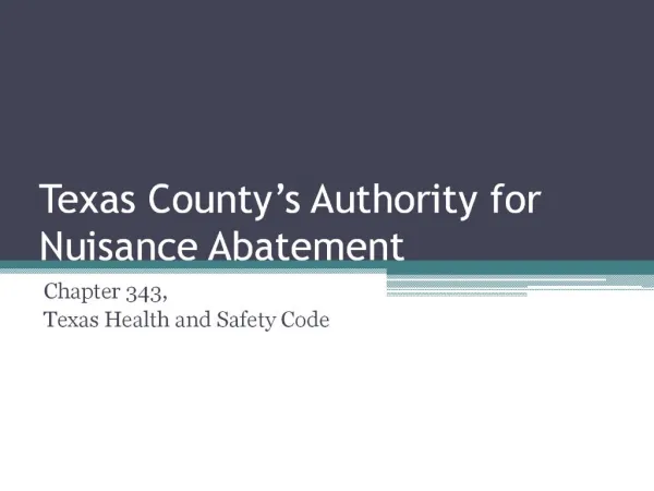 texas county s authority for nuisance abatement