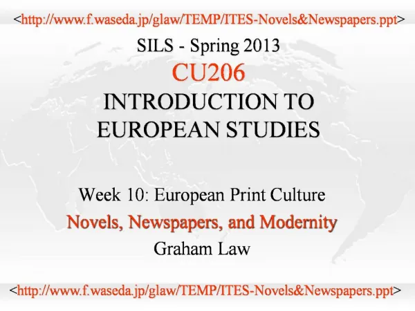SILS - Spring 2013 CU206 INTRODUCTION TO EUROPEAN STUDIES