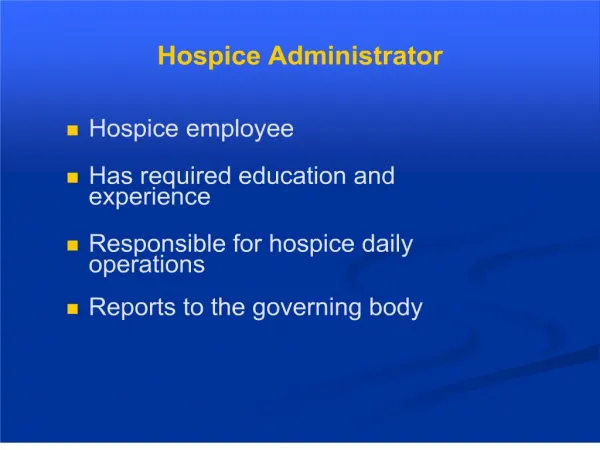 hospice administrator