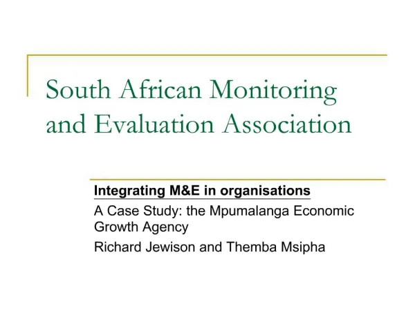 South African Monitoring and Evaluation Association