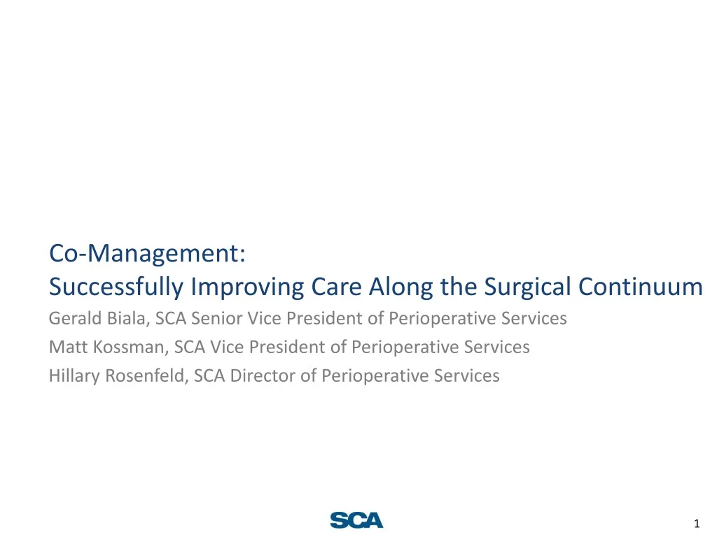 co management successfully improving care along the surgical continuum