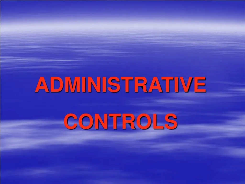 administrative controls