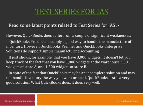 Get Online Test Series for IAS Exam at halfmantr